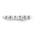 14K White Gold 5-Stone Half-Bezel 1/2 carat Princess Complete Diamond Band