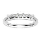 14K White Gold 5-Stone Half-Bezel 1/2 carat Princess Complete Diamond Band