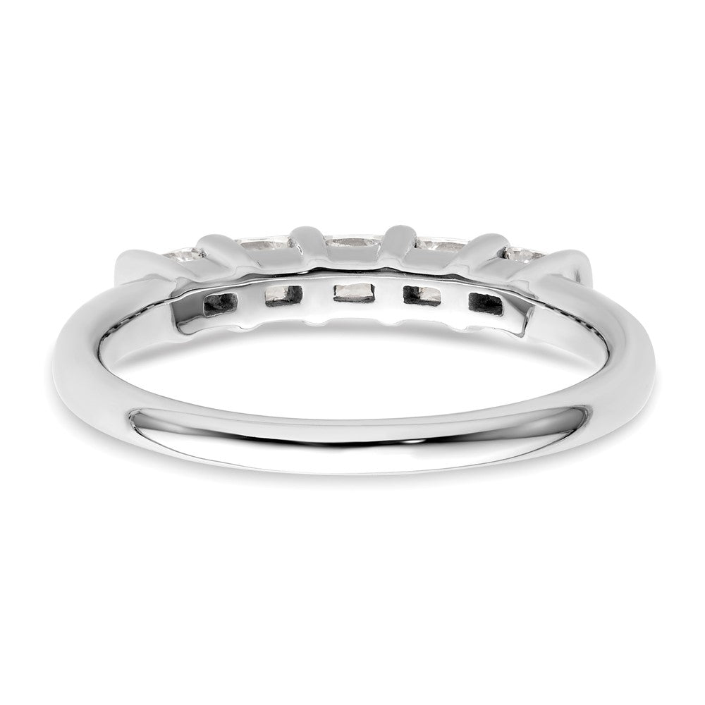 14K White Gold 5-Stone Half-Bezel 1/2 carat Princess Complete Diamond Band