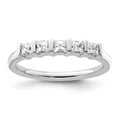 14K White Gold 5-Stone Half-Bezel 1/2 carat Princess Complete Diamond Band
