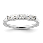 14K White Gold 5-Stone Half-Bezel 1/2 carat Princess Complete Diamond Band