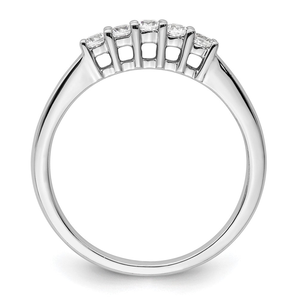 14K White Gold 5-Stone Prong-Set 1/4 carat Round Complete Diamond Band