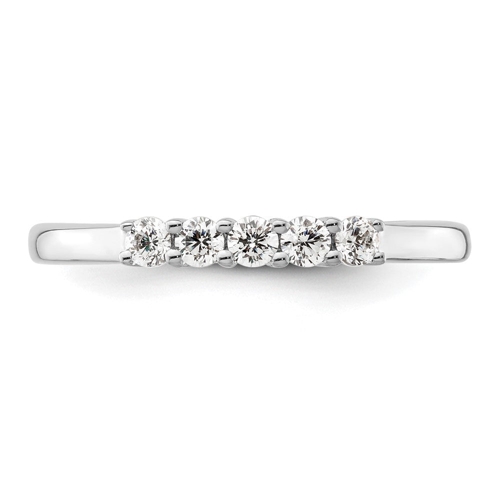 14K White Gold 5-Stone Prong-Set 1/4 carat Round Complete Diamond Band