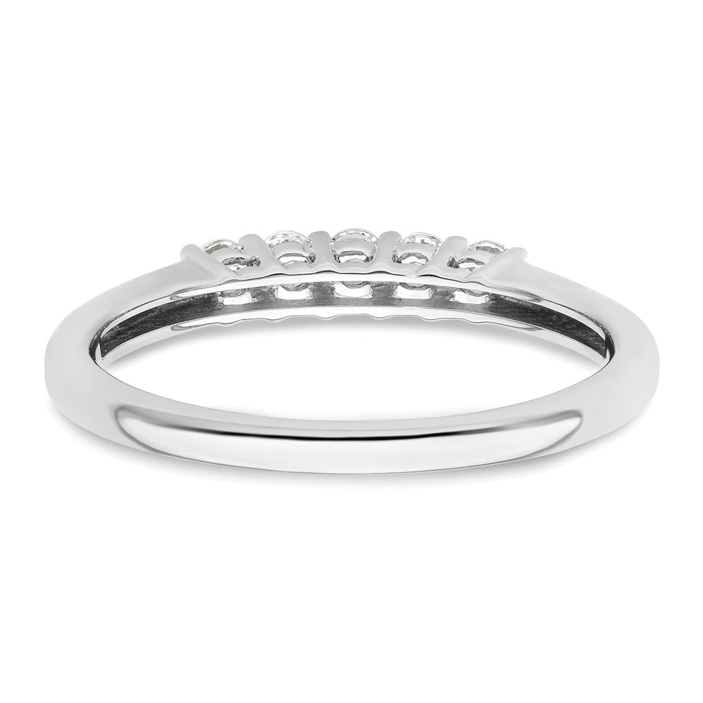 14K White Gold 5-Stone Prong-Set 1/4 carat Round Complete Diamond Band
