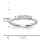 14K White Gold 5-Stone Prong-Set 1/4 carat Round Complete Diamond Band