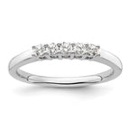 14K White Gold 5-Stone Prong-Set 1/4 carat Round Complete Diamond Band
