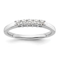 14K White Gold 5-Stone Prong-Set 1/4 carat Round Complete Diamond Band