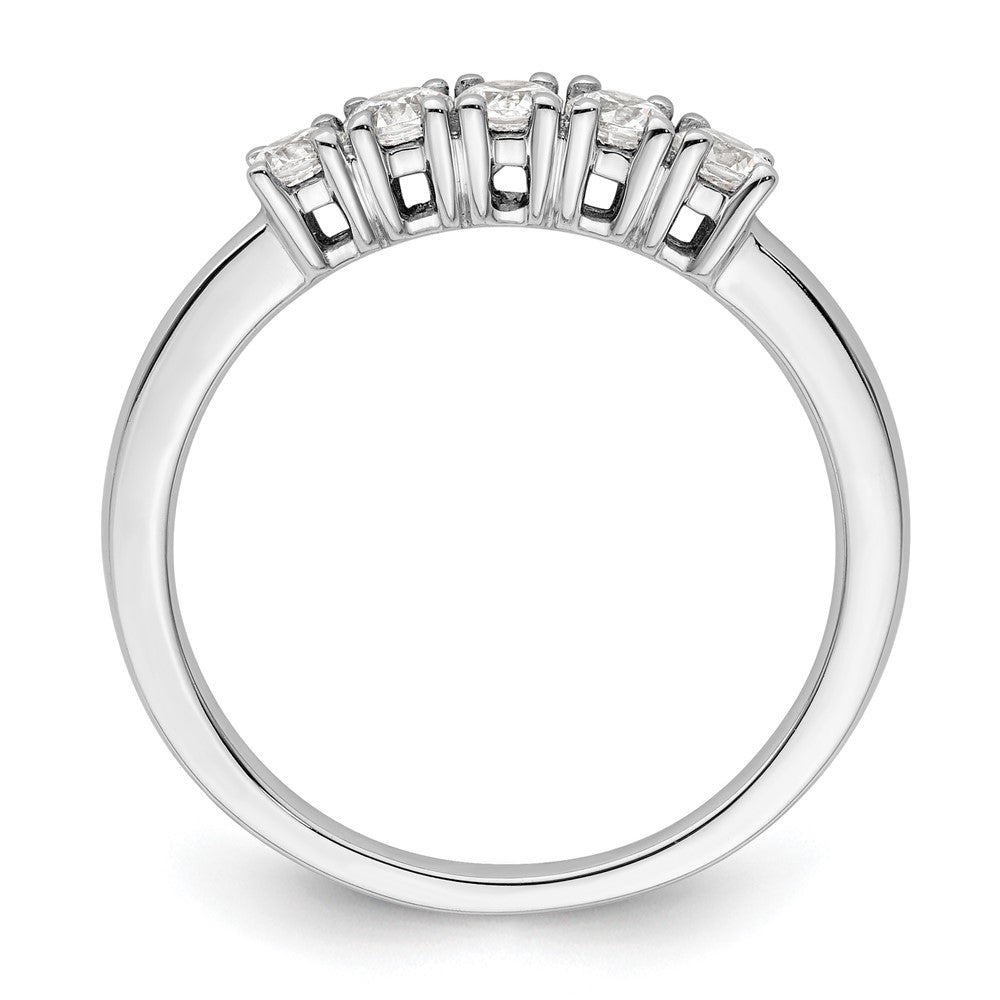 14K White Gold 5-Stone Prong-Set 1/2 carat Round Complete Diamond Band