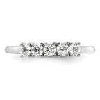 14K White Gold 5-Stone Prong-Set 1/2 carat Round Complete Diamond Band
