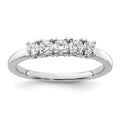 14K White Gold 5-Stone Prong-Set 1/2 carat Round Complete Diamond Band