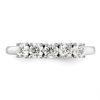 14K White Gold 5-Stone Prong-Set 3/4 carat Round Complete Diamond Band