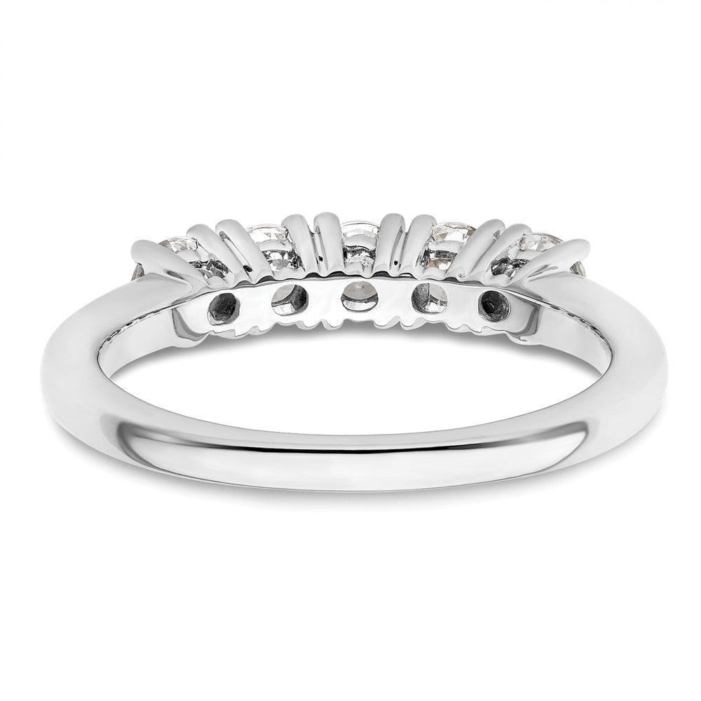 14K White Gold 5-Stone Prong-Set 3/4 carat Round Complete Diamond Band