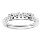 14K White Gold 5-Stone Prong-Set 3/4 carat Round Complete Diamond Band