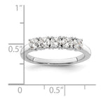 14K White Gold 5-Stone Prong-Set 3/4 carat Round Complete Diamond Band