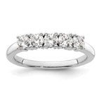 14K White Gold 5-Stone Prong-Set 3/4 carat Round Complete Diamond Band