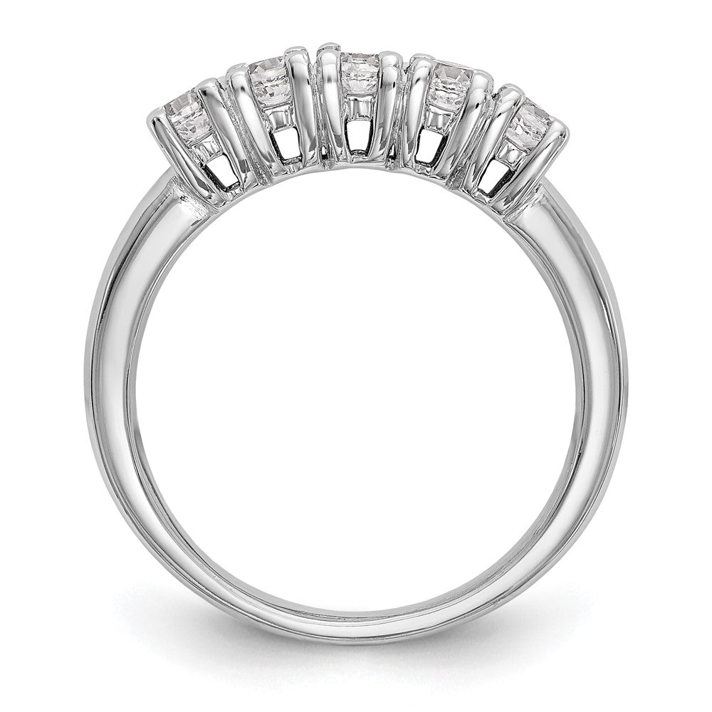 14K White Gold 5-Stone Prong-Set 1 carat Round Complete Diamond Band