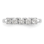 14K White Gold 5-Stone Prong-Set 1 carat Round Complete Diamond Band
