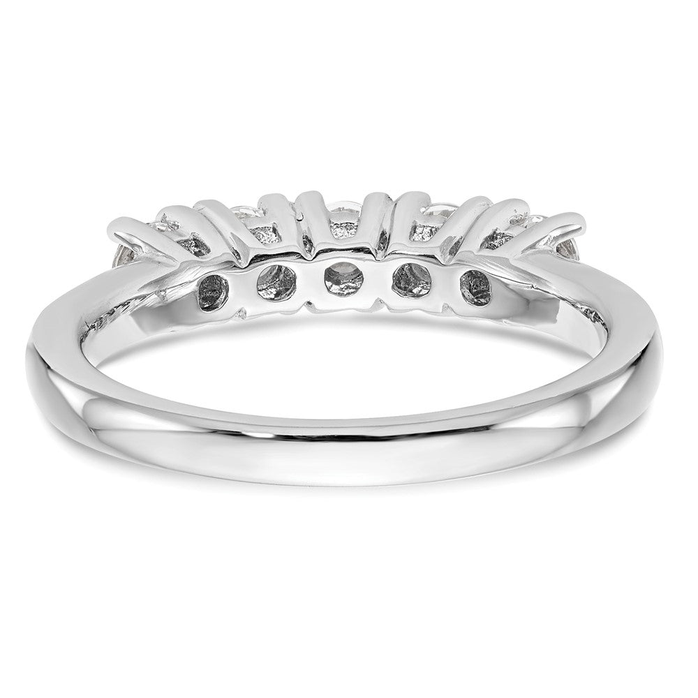 14K White Gold 5-Stone Prong-Set 1 carat Round Complete Diamond Band