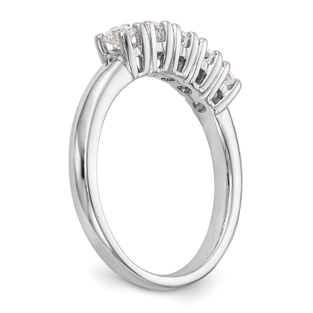 14K White Gold 5-Stone Prong-Set 1 carat Round Complete Diamond Band