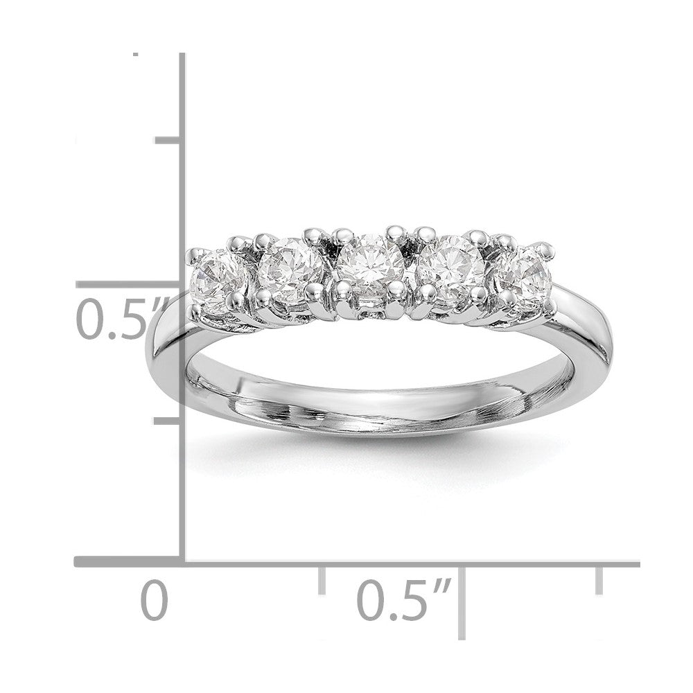 14K White Gold 5-Stone Prong-Set 1 carat Round Complete Diamond Band