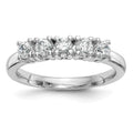 14K White Gold 5-Stone Prong-Set 1 carat Round Complete Diamond Band