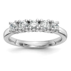 14K White Gold 5-Stone Prong-Set 1 carat Round Complete Diamond Band