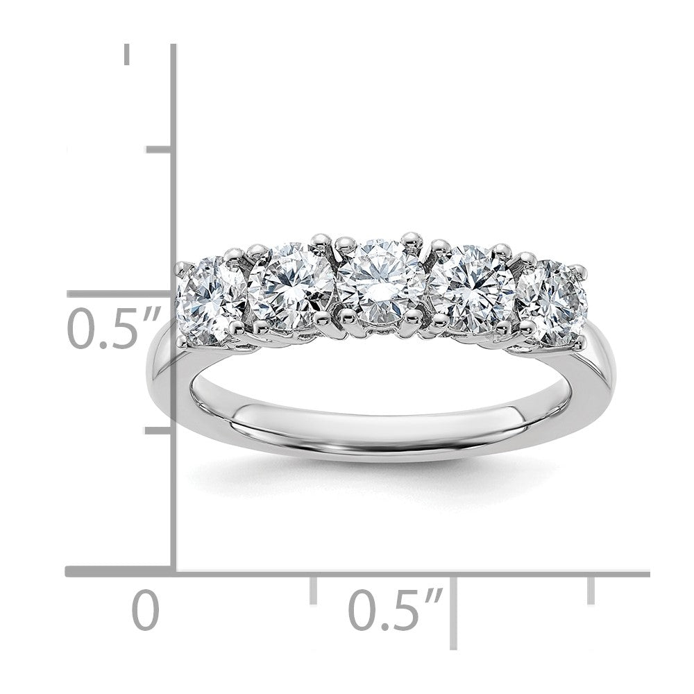 14kw 1ct Moissanite 5 Stone Band