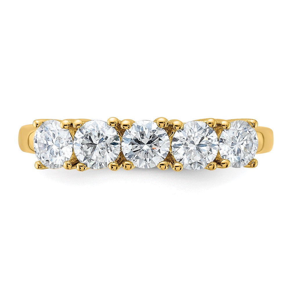 14ky 1ct Moissanite 5 Stone Band