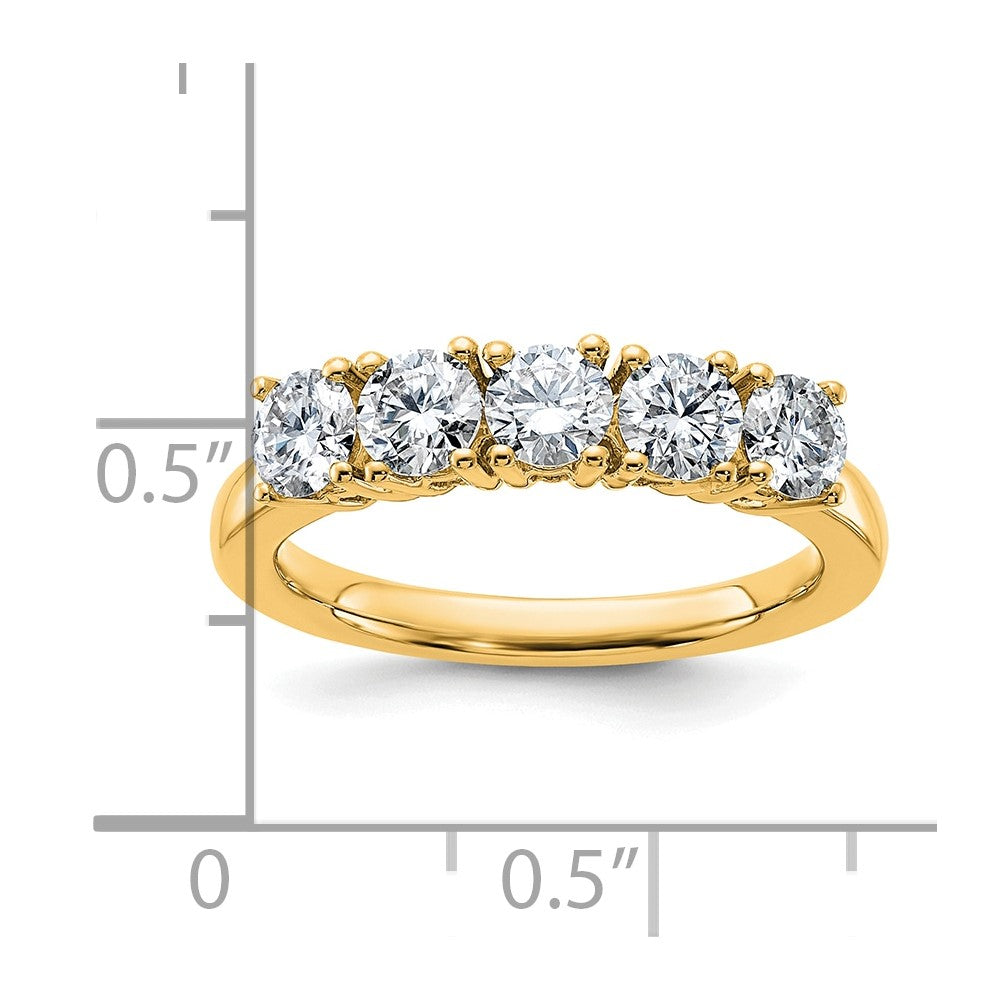 14ky 1ct Moissanite 5 Stone Band
