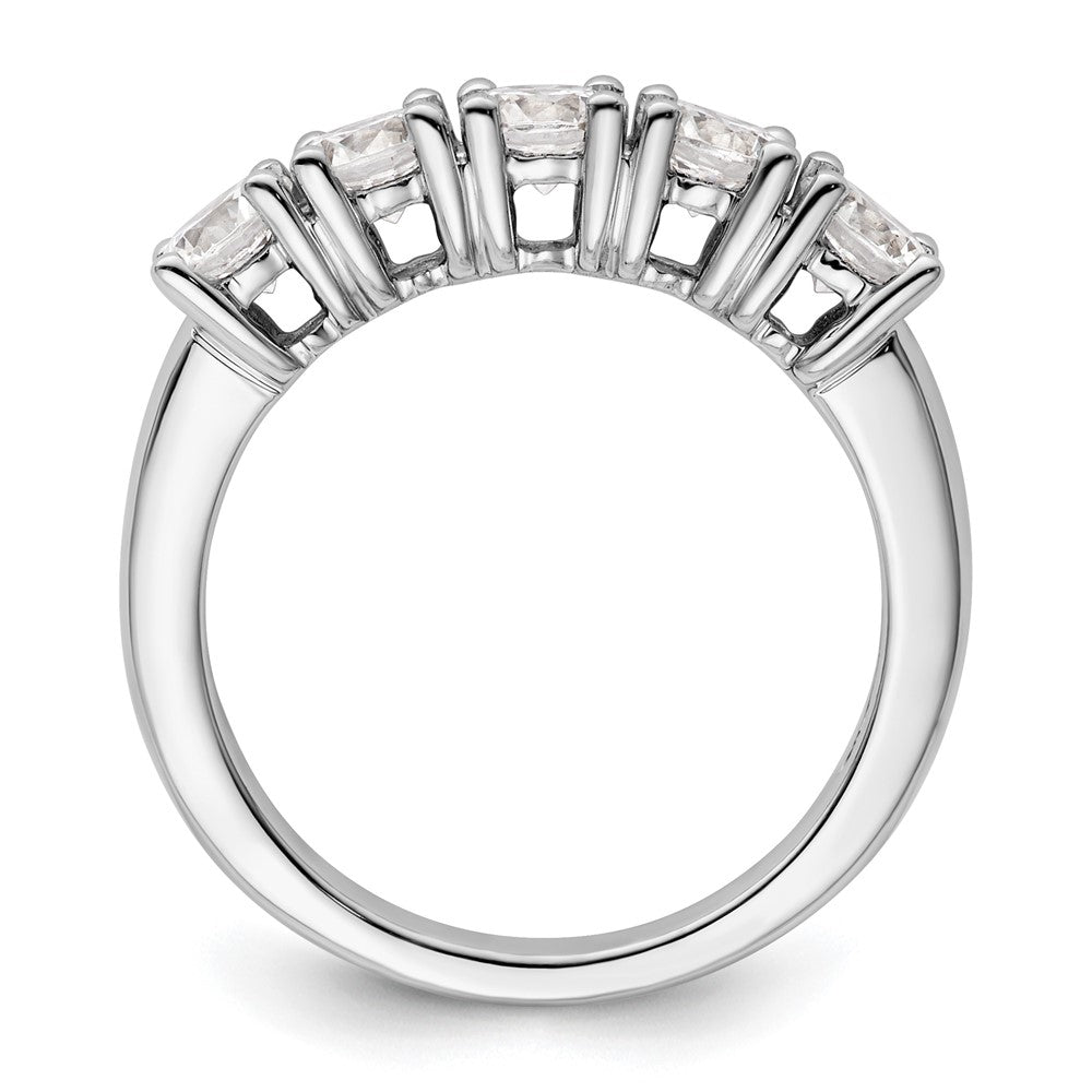 14K White Gold 5-Stone Prong-Set 1.5 carat Round Complete Diamond Band