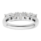 14K White Gold 5-Stone Prong-Set 1.5 carat Round Complete Diamond Band