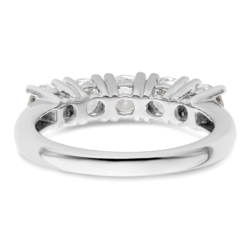 14K White Gold 5-Stone Prong-Set 1.5 carat Round Complete Diamond Band
