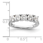 14K White Gold 5-Stone Prong-Set 1.5 carat Round Complete Diamond Band
