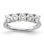 14K White Gold 5-Stone Prong-Set 1.5 carat Round Complete Diamond Band