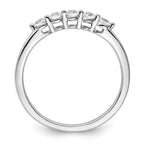 14K White Gold 5-Stone Shared Prong 1/4 carat Round Complete Diamond Band
