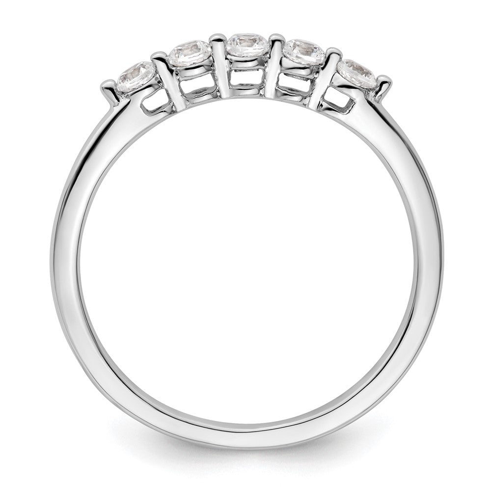 14K White Gold 5-Stone Shared Prong 1/4 carat Round Complete Diamond Band