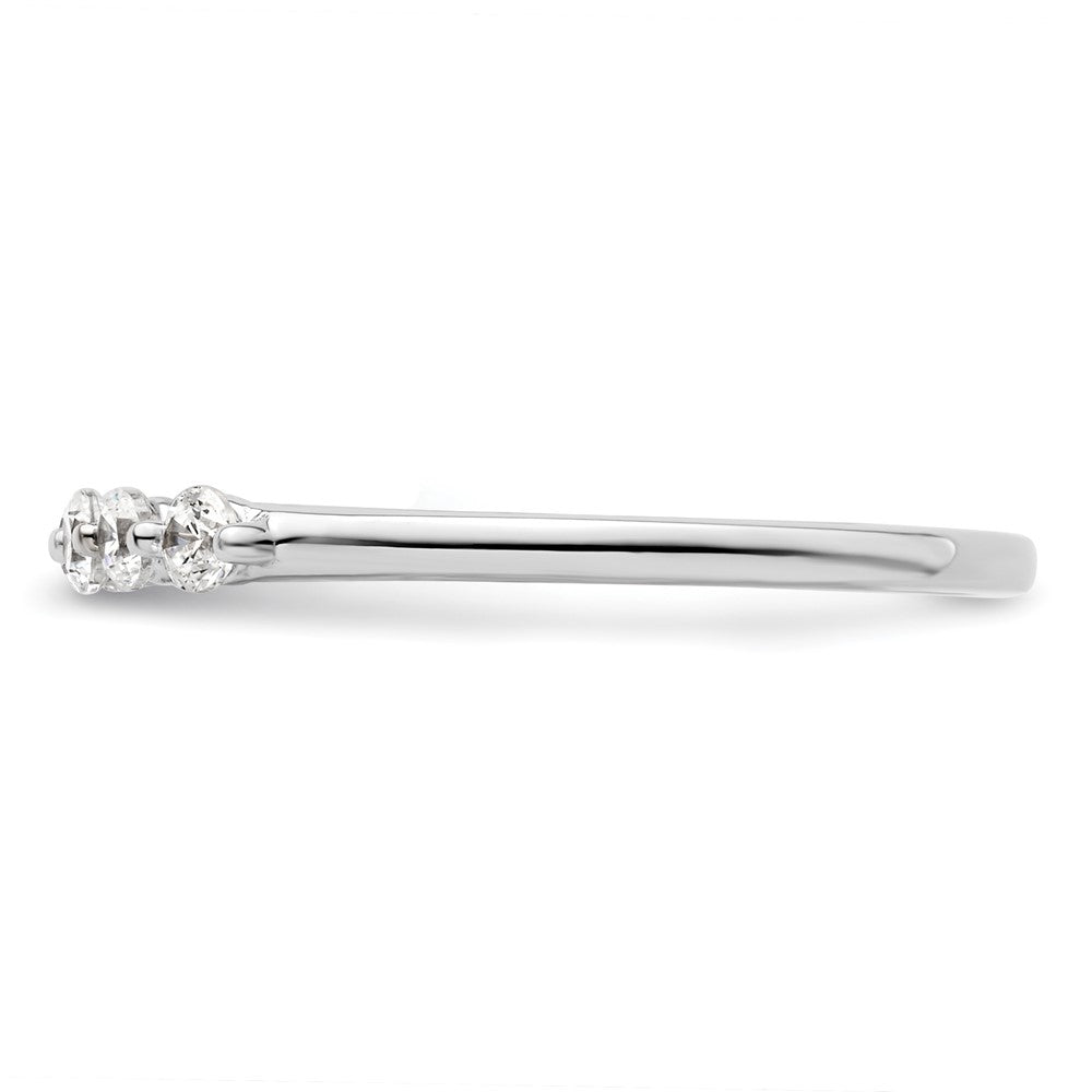 14K White Gold 5-Stone Shared Prong 1/4 carat Round Complete Diamond Band