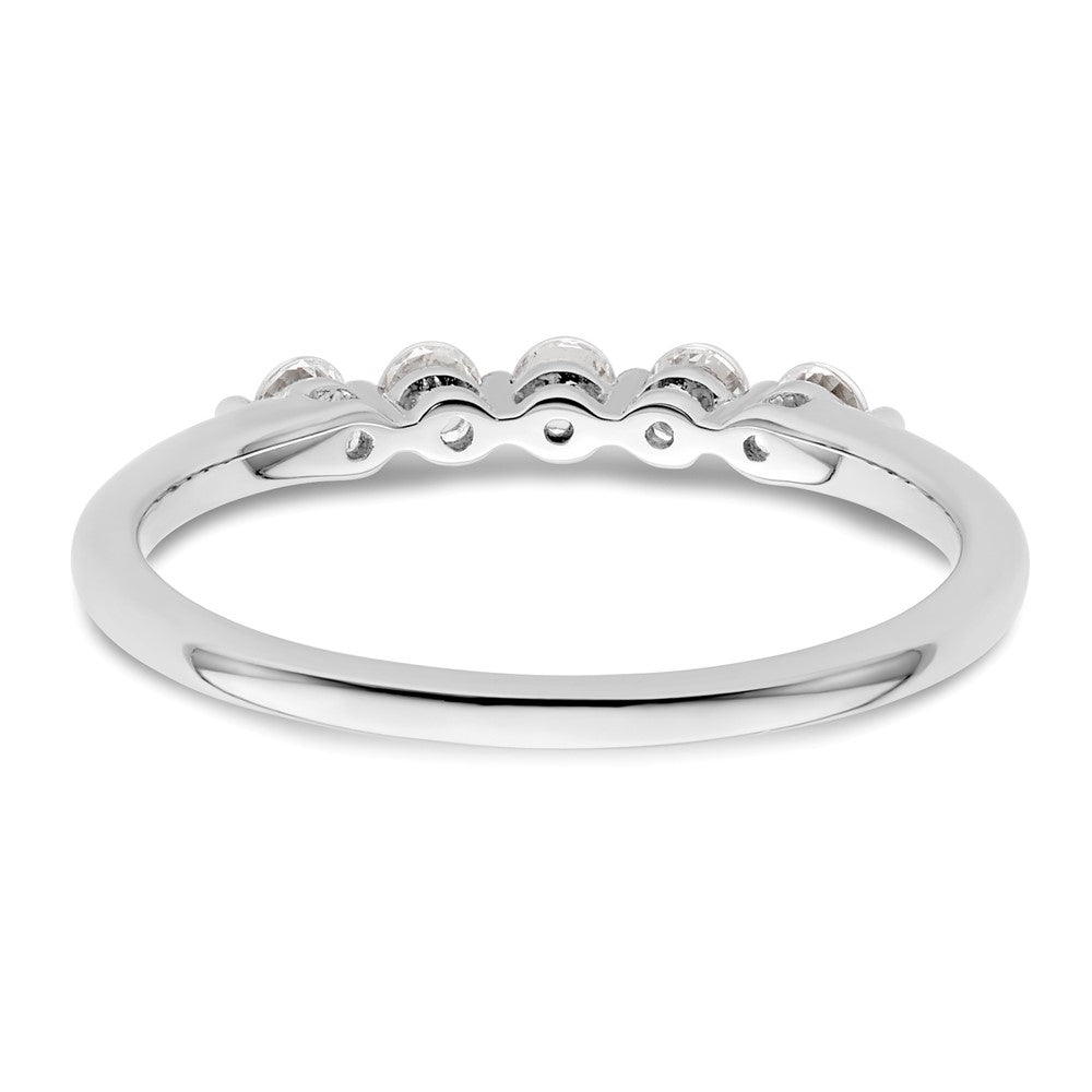 14K White Gold 5-Stone Shared Prong 1/4 carat Round Complete Diamond Band