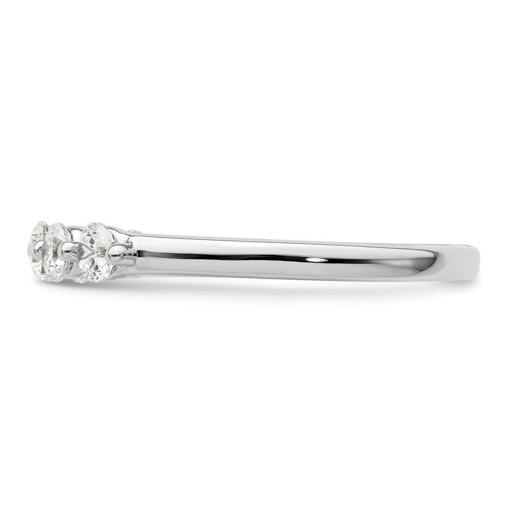 14K White Gold 5-Stone Shared Prong 1/2 carat Round Complete Diamond Band