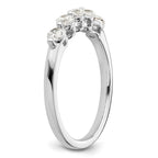 14K White Gold 5-Stone Shared Prong 1/2 carat Round Complete Diamond Band