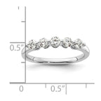 14K White Gold 5-Stone Shared Prong 1/2 carat Round Complete Diamond Band