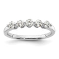 14K White Gold 5-Stone Shared Prong 1/2 carat Round Complete Diamond Band