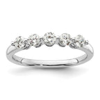 14K White Gold 5-Stone Shared Prong 1/2 carat Round Complete Diamond Band