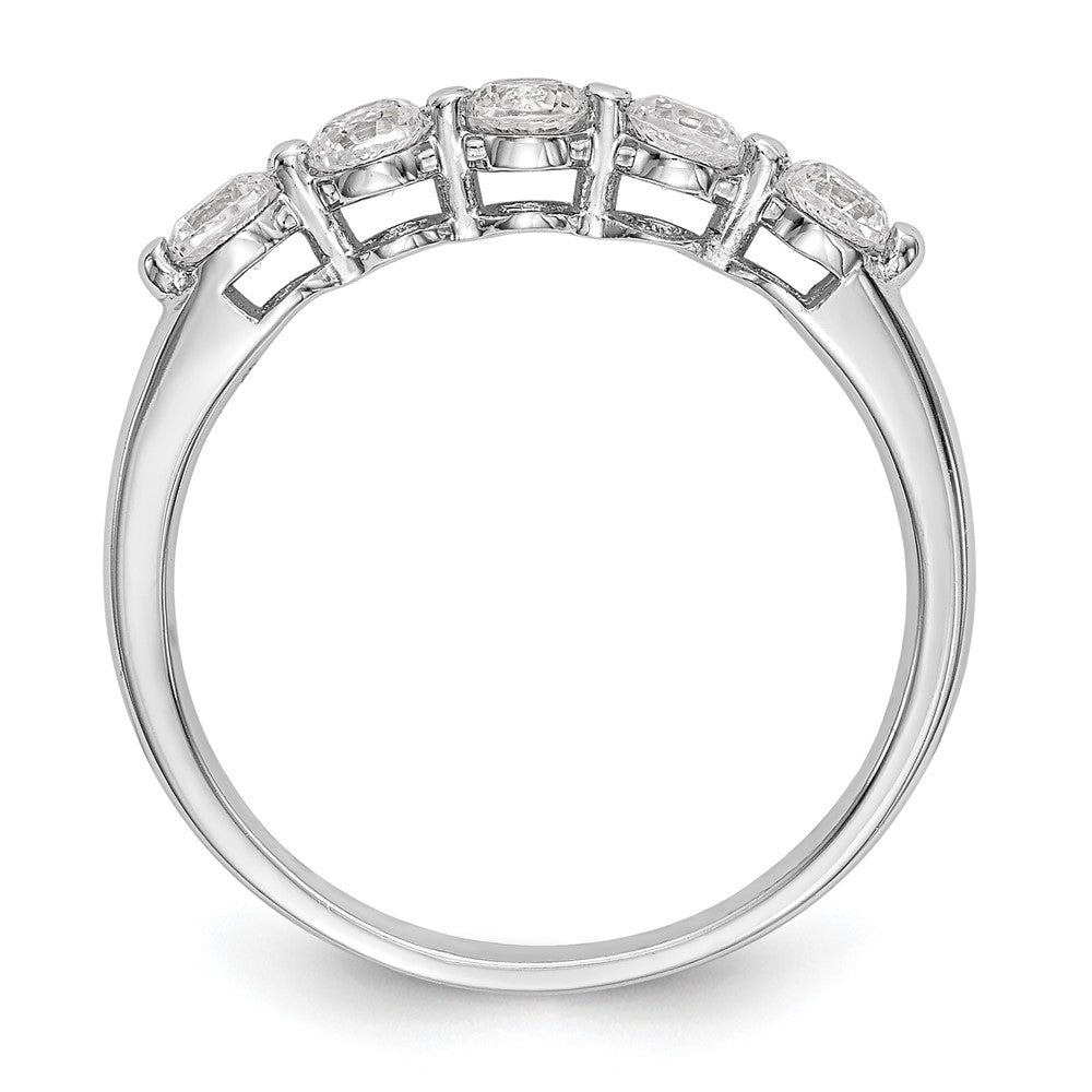 14K White Gold 5-Stone Shared Prong 3/4 carat Round Complete Diamond Band