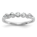 14K White Gold 5-Stone Shared Prong 3/4 carat Round Complete Diamond Band