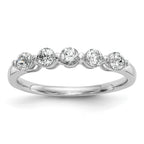 14K White Gold 5-Stone Shared Prong 3/4 carat Round Complete Diamond Band