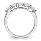 14K White Gold 5-Stone Shared Prong 1 carat Round Complete Diamond Band