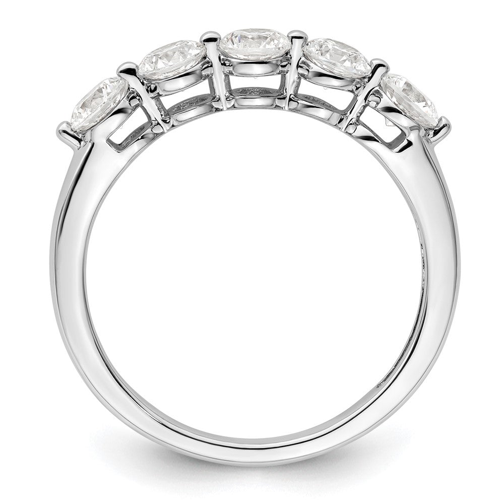 14K White Gold 5-Stone Shared Prong 1 carat Round Complete Diamond Band