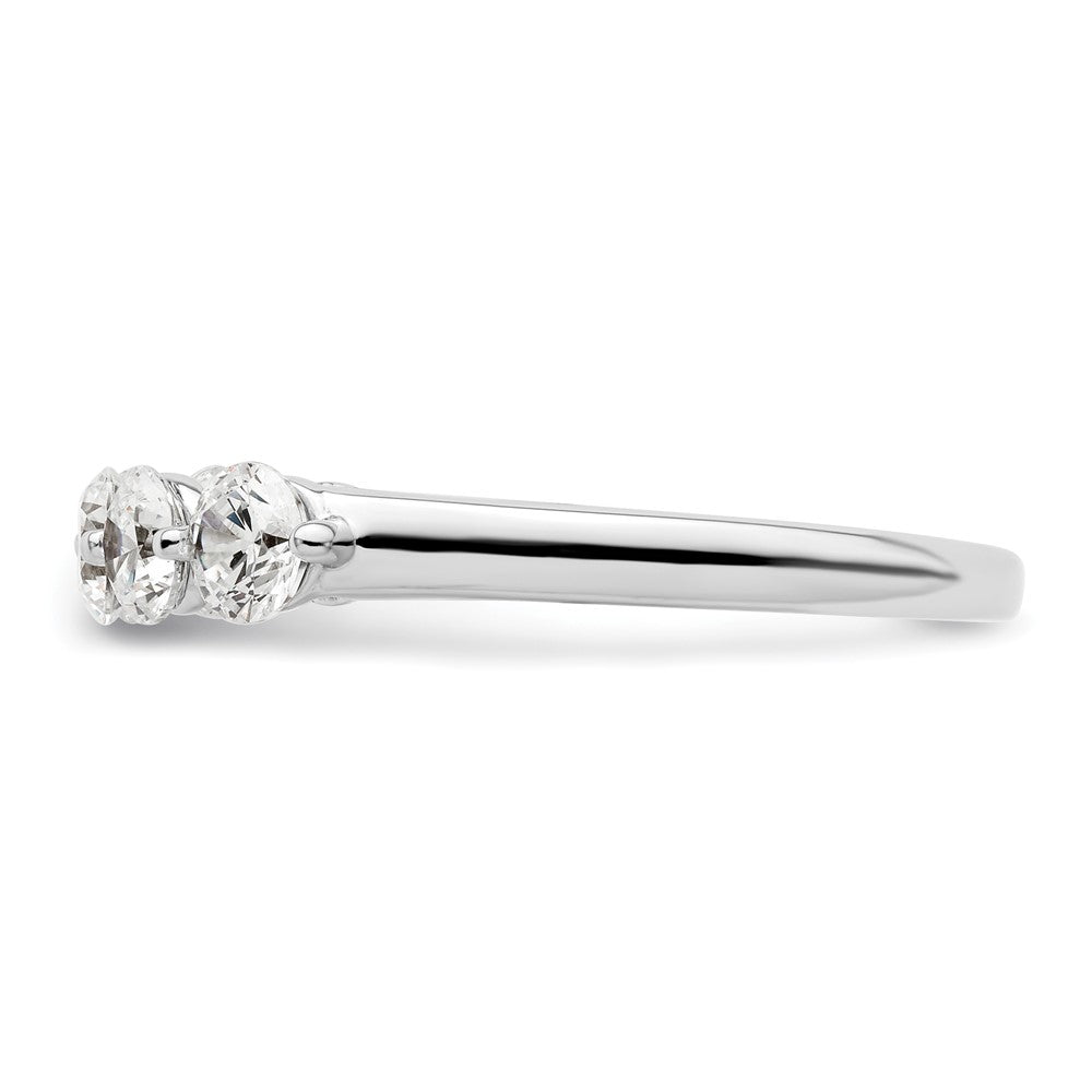 14K White Gold 5-Stone Shared Prong 1 carat Round Complete Diamond Band