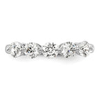 14K White Gold 5-Stone Shared Prong 1 carat Round Complete Diamond Band